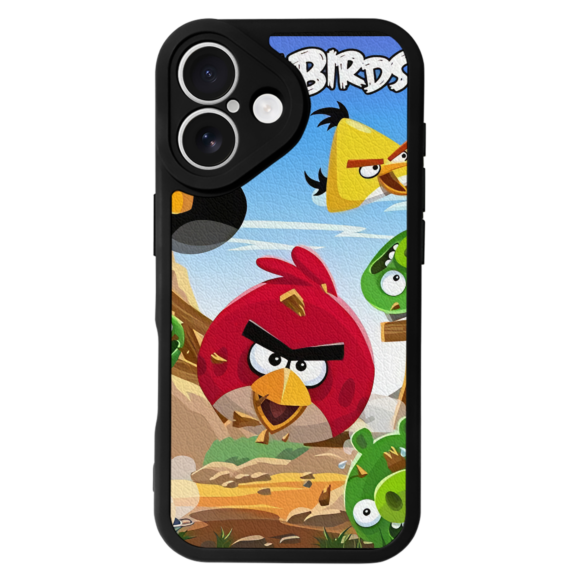 （画像用） Angry Birds アングリーバード 【iPhone 16シリーズ対応】シリコンスマホケース（レザー調） 材質：シリコン